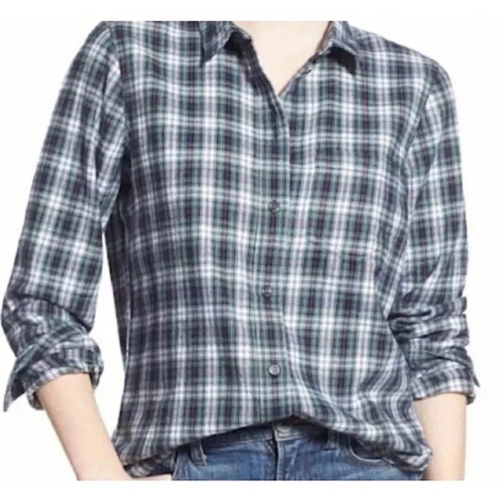 Madewell Size Small Flannel Boyfriend Button Shirt